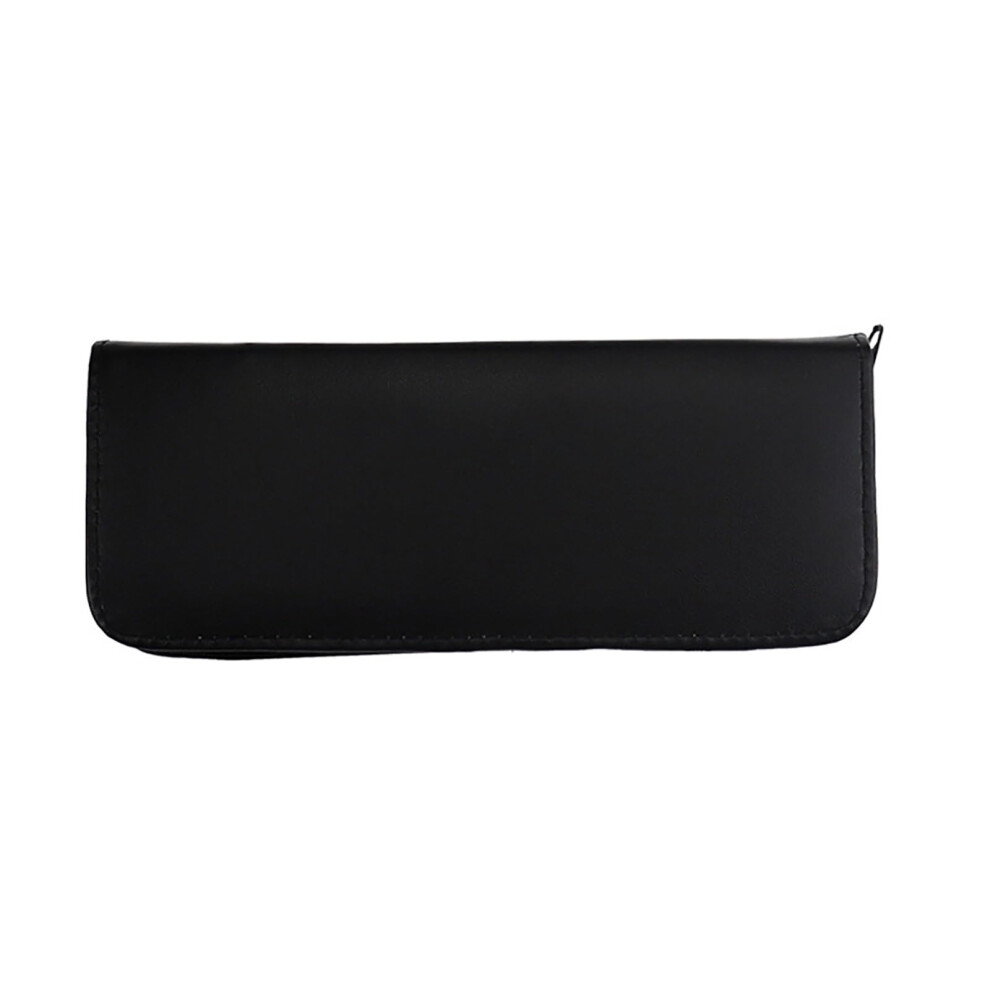 Unisex Hairdressing Scissor Case With Secure Zipper Closure, Dual Storage, Pu Barber Pouch For Salon Tools