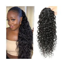 Water Wave Human Hair Ponytail Extension with Secure Claw Clip, 826 Inch Natural Volume Boost