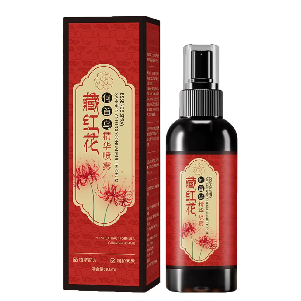 Grey Saffron Hair Darkening Spray With Polygonum For Coverage And Shine, Leavein For All Hair Types