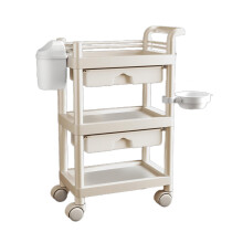 Rolling Storage Cart with 360 Swivel Wheels, ThreeTier Drawer Utility Trolley for Salon Bathroom