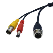CCTV Camera Cable GX12 4Pin to BNC Female DC Male Adapter 35cm Pure Copper Stable Signal Connection