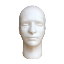 Male Mannequin Head Foam Wig and Hat Display for Hair Styling Practice Barber Training White