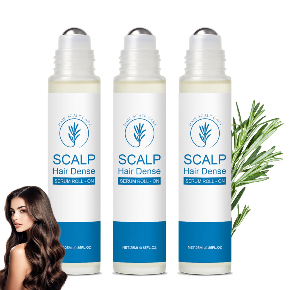 Hair Growth Serum Roll On with Rosemary for Thinning Hair, Strengthens Roots and Reduces Breakage