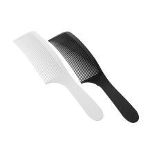 2Pcs Curved Barber Comb Set with Ergonomic Flat  Design for Men, Black and White Hair Cutting Tools