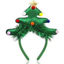 Sparkling Christmas Tree Headband with Glitter Star Topper for Holiday Parties and Photo Booths