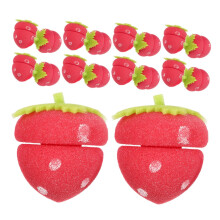 Strawberry Shaped Heatless Hair Curlers 18pcs Soft Sponge Rollers for Overnight Natural Waves