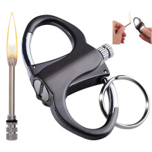 Metal Keychain Lighter, Mini Waterproof Refillable Design for Camping, Survival and Outdoor Use