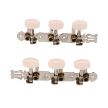 2 Stück Metall-Akkustikgitarrensaiten-Stimmmechaniken in Creme-Farbe, 3L 3R