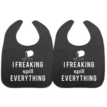 Waterproof Adult Bibs 2pcs Reusable Elderly Dining Protectors for Mealtime Polyester Clothing
