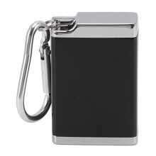 Mini Zinc Alloy Portable Ashtray Keychain Black with Buckle Lid