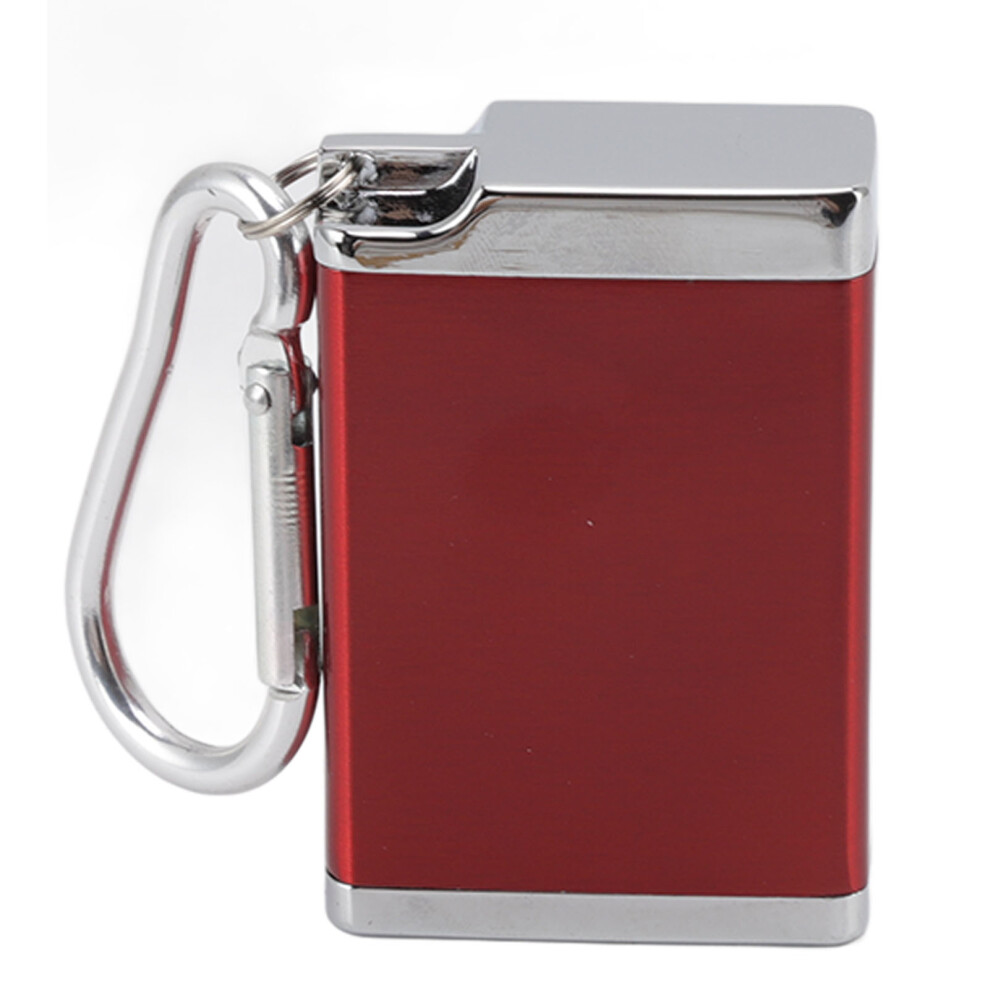Red Portable Mini Zinc Alloy Ashtray Keychain With Lid, 60G