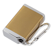 Mini Zinc Alloy Fireproof Portable Ashtray Keychain Gold 60g