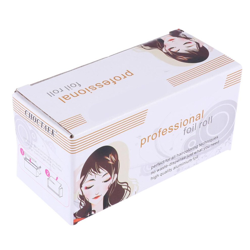 Silver 2Pcs Thickened Hairdressing Foil Rolls For Fast Sectioning And Heat Retention Salon Hair Coloring