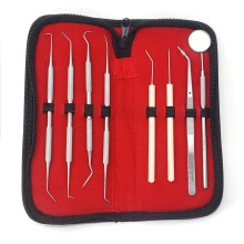 8 Pcs Dental Tools Kit Stainless Steel Plaque Remover Set for Teeth Cleaning with Carrying Case