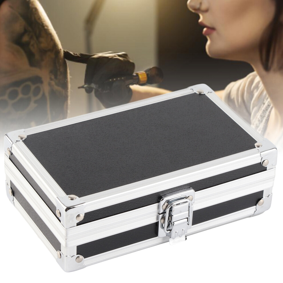 Portable Aluminum Tattoo Machine Case with Locking Lid Hard Durable Storage Box