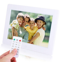 8 inch 1280*800 digitale fotolijst, wekker, speler, album, afstandsbediening, IPS-scherm, wit