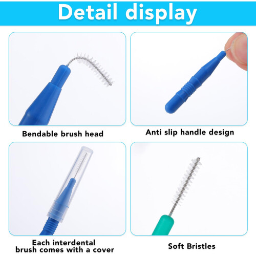 80 Pcs Interdental Brushes, Soft Dental Brushes Teeth Flossing Brush 2
