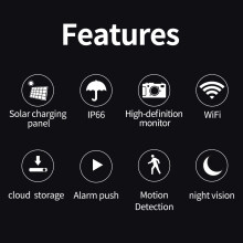 Solarbetriebene, kabellose Sicherheitskamera – 1080p-WLAN-Außenkamera mit Zwei-Wege-Audio, Nachtsicht, Bewegungserkennung, wasserdicht, 2 Akkus
