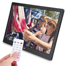 15,4 inch 1280*800HD digitale fotolijst met wekker en afstandsbediening, zwart