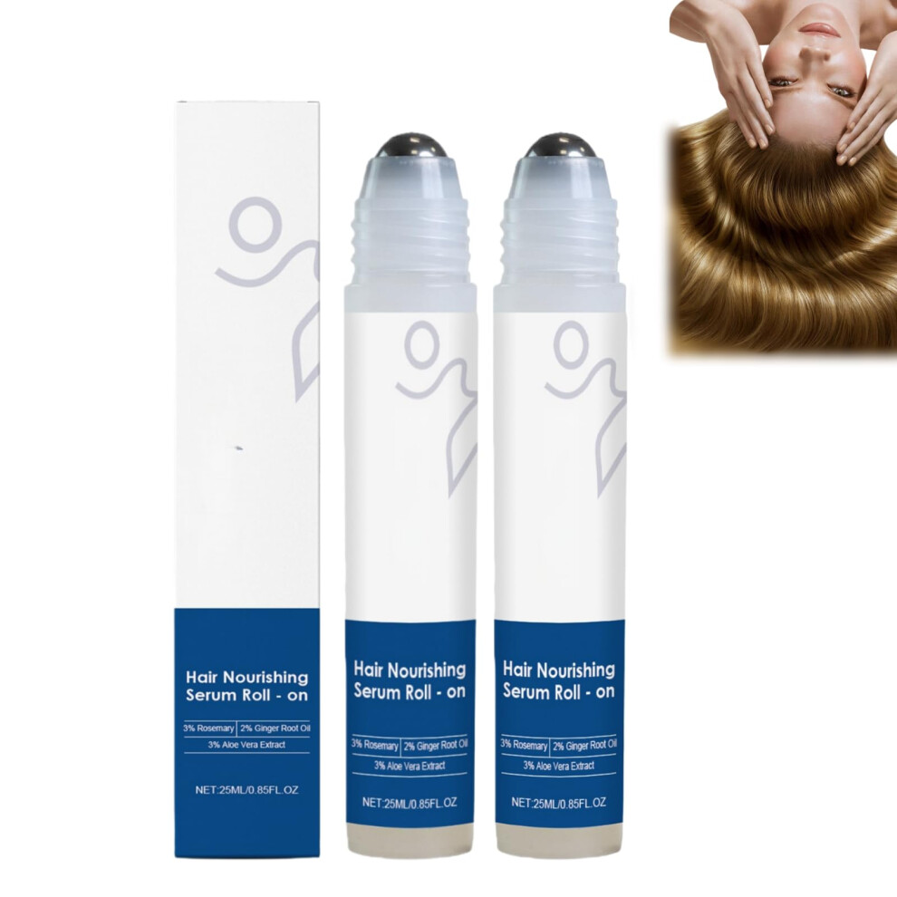 Rosemary Hair Growth Serum Roll On for Thicker Fuller Hair, Natural DHT Blocking Scalp Treatment