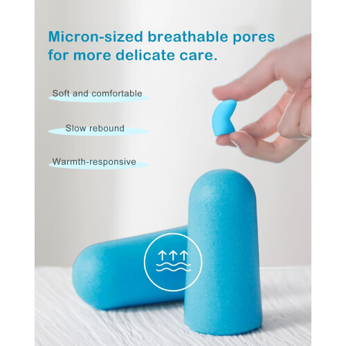 VeoryFly Soft Foam Ear Plugs for Sleep, 122 Pcs 38 dB Highest SNR, 2