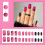 Halloween Press on Nails Pink Spider Web Fake Nails Medium Acrylic False Nails 24Pcs Reusable 4
