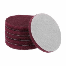 6pcs 4 Inch Red 400 Grit Drill Scrubbing Pads Set for Fine Finishing and Surface Conditioning