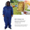 Blå biodlingsdräkt i ett stycke i polyester 4