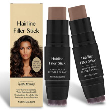 Light Brown Root Touch Up Powder for Gray Hair and Bald Spots, Water Resistant, Travel Size 2Pc