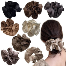 8Pcs Large Satin and Silk Hair Scrunchies Set for Women, Secure Elastic Hold, MultiColor