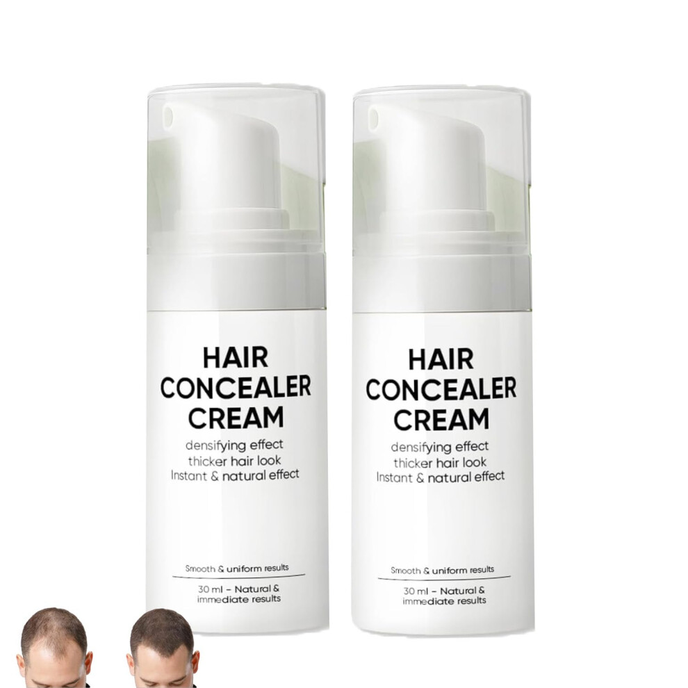 Cream/Black Hair Concealer Natural Bald Spot Filler Waterproof Sweatproof Instant Density 2Pcs