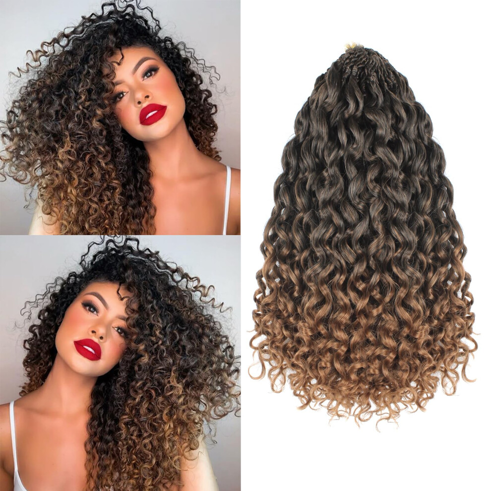 Unisex 14 Inch T30 Curly Crochet Braids Hair Extensions Preloop Pretwist Naturallook Protein Fiber 8 Packs