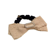 Hair Scrunchie French Retro Style Fabric Elastic Hair Tie No Crease for Ponytail and Bun