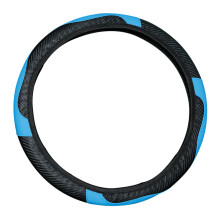 38cm PU Leather Car Steering Wheel Cover Universal Black Blue Slip Resistant