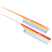 2pcs Rat Tail Comb for Precise Hair Sectioning and Braiding, Fine Tooth Steel and Plastic for Salon