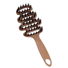 Boar Bristle Hair Brush for Styling and Volumizing, Gentle Scalp Massage, Shine for Curly Straight Hair