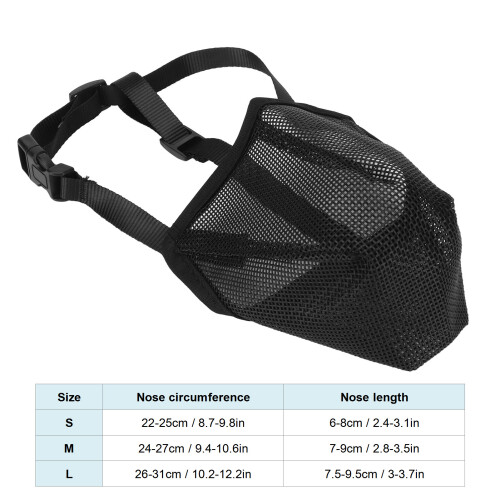 Breathable Adjustable Nylon Dog Muzzle for Biting Barking Eating S 2