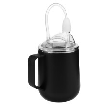 Nursing Sippy Cup for Adults Stainless Steel Leakproof Straw Cup for Elderly AntiChoke Black