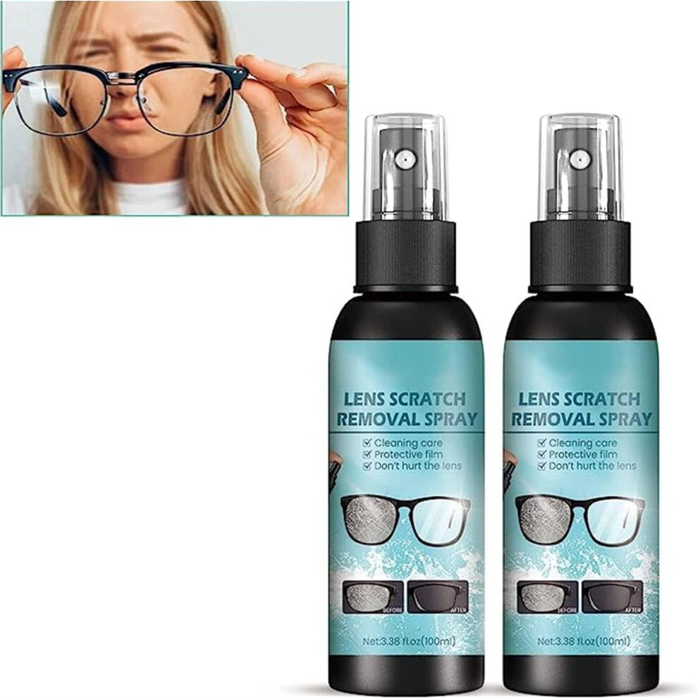 Lens Scratch Remover and Glass Scratch  Spray 2PCS Set, QuickDrying Formula for Glasses and Sunglasses