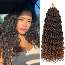 18 Inch T30 Beach Curl Crochet Hair Extensions for Women, Natural Texture Braids, 7 Packs