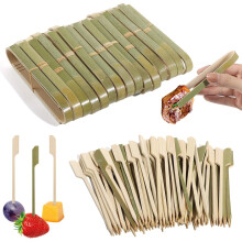 100‑Piece Bamboo Tongs and Wooden Toothpicks Set 4.7 Inch Non‑Slip Easy Grip for Toast and Serving