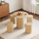 0.8m Oak Effect Round Dining Table with 4 Stools 3