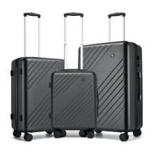(Grey, 20+24+28 Inch) Matte Electronic Texture Hard Shell Luggage ABS+PC Cabin Or Check-In Travel Suitcase