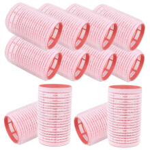 12pcs Self Adhesive Hair Rollers Red Curling Tools for Bangs Quick Curl Lightweight Travel Use