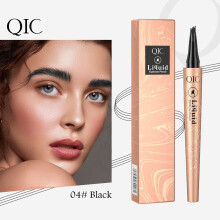 (04# Black) QIC Waterproof Microblading Eyebrow Pen 4 Fork Tip Eyebrow Pencil 3D Tattoo Pencil