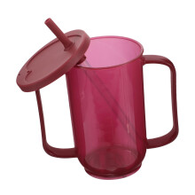Leakproof Sippy Cup for Adults with Straw and Handle, No Spill Drinking Aid for Elderly or Disabled Seniors
