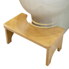 Bathroom Toilet Stool Wooden Ergonomic Squat Potty Step 7 Inch Non Slip Solid Wood for Adults and Kids