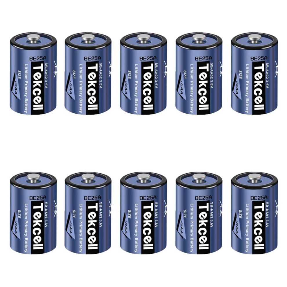 Ls14250 3.6V Lithium Battery Replacement 10Pack, 1/2Aa 1200Mah Longlasting Nonrechargeable Cells 9330225934318