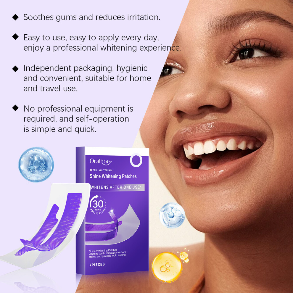 (14pcs) Teeth Whitening Strips Cleaning Dental Yellow Plaque Stains Removal  Bright Tooth Oral Hygiene Care Stickers Gel