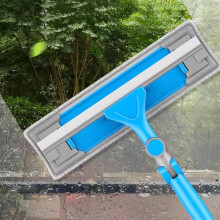 2 in 1 Telescopic Window Cleaning Tool with Extension Pole, Bendable Head and 2 Microfiber Pads, Streak Cleaner for Windows